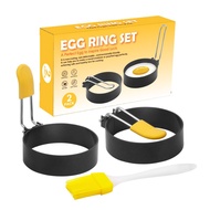 1 Set Fried Egg Model Non-stick Egg Ring Round Heart Star Flower Shaped Egg Mold Kitchen Cooking Acc