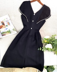 Đầm đen dự tiệc sang trọng dáng dài chữ a cổ v thanh lịch thiết kế cao cấp xinh dự tiệc cưới đi chơi