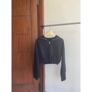 Halfzipper sweater crop crewneck - halfzipper sweater - crewneck crop