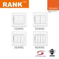 RANK PESARO SERIES SWITCHES 1G 2G 3G 4GANG 1 & 2 WAY SWITCH