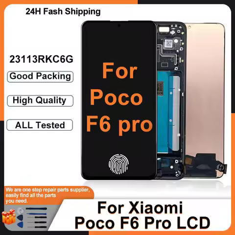 5G Display 6.67" AMOLED For Xiaomi Poco F6 Pro 5G LCD 23113RKC6G Display Touch Screen For Poco F6 Pr