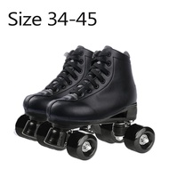 Size 34 Roller Skate Shoes 4 Wheels Quad Sneakers Skating Pu Leather Sport Beginner Men Women Roller