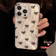 Glitter Black Bow Case For OPPO Reno 12 12F 11 11F 10 8 7 6 5 Pro Plus 4 Lite 8T 8Z 7Z 6Z 5Z 5F 5K 4