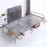 Free Shipping Folding Bed Single Bed Steel Bed Two Folding Bed Iron Bed Lunch Break Bed Accompanying Bed Simple Bed Two-Fold Bed