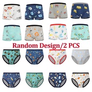 2 Pcs Boxer And Brief Set Soft Cotton Kids Boy Underwear Baby Panties Printed Design Teenage Boy