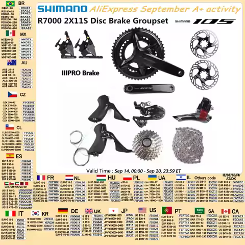 Shimano 105 R7000 2x11s Groupset IIIPRO Brake Mechanical Disc Brake R7100 Crankset Cassette Deraille