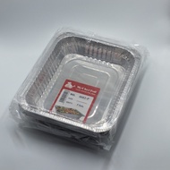 Aluminium Foil Tray With Cover | 4602-P | Rectangle Shape | Xtra Large Size | 5 Sets | MyChef Brand