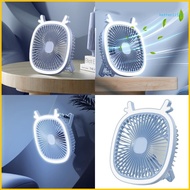 BTM USB Desk Fan 3 Speed Desk Desktop Table Cooling Fan Strong Wind Quiet Operation Fan with LED Light for Home Office