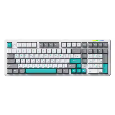 AULA×LINGBAO K98 Wireless Machanical Keyboard Custom Korean Letters PBT Keycaps Hot-swappable LEOBOG