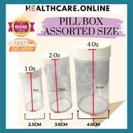 EMPTY PIL BOX / PIL CONTAINER 4 Oz / 2 Oz / 1 Oz / 1/2 Oz [1Pcs]