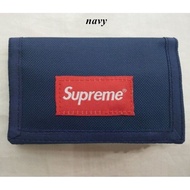 ♞✶ Supreme กระเป๋าสตางค์ ใบสั้น ผ้าแคนวาส พับได้ สําหรับนักเรียน