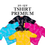 [3Y-12Y] TSHIRT COTTON PREMIUM GIRL KIDS BAJU TSHIRT KANAK-KANAK PEREMPUAN