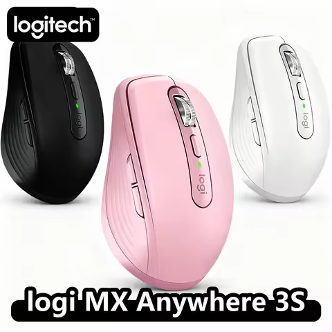Logitech MX Anywhere 3S/G304/M330/G102 mice, featuring adjustable ergonomic design and rechargeable 