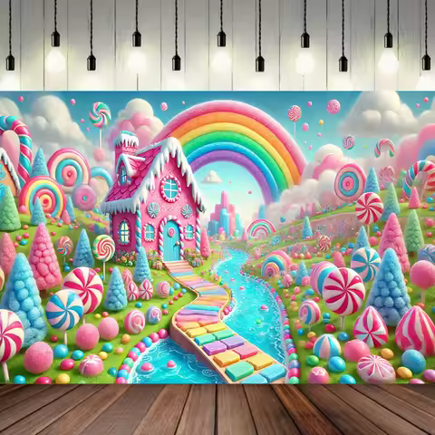 1PC, Sweet and Dreamy Candy Banner, suitable for photography, movies, and events, perfect choice for