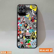 Fuu Store Realme 8i Case 2023 Fashion Motif Soft Silicone Cover for Realme 8i - 2D Design, Cute & Co