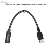 IOLINIDT Type-C Female to Square Slim Tip Laptop USB-C 15cm Power Cord for  Yoga 2  13 Thinkpad