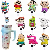 Ready Stock 10mm Stanley Straw Anti-dust Cap Crayon Shin-Chan Cute Straw Cover Food Grade Silicone C