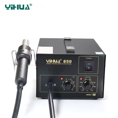 HOT SALE 3 Nozzles Hot Air Soldering Station SMD Rework Station Lead Free With Heat Gun YIHUA 850 ho