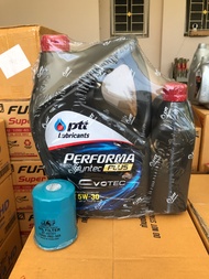 **เซต* น้ำมันเครื่องเบนซิน ปตท ptt performa syntec plus 5w-30 ขนาด 4 ลิตร แถม 1 ลิตร พร้อมไส้กรอง ฮอนด้า honda ยี่ห้อทั่วไป 1 ลูก