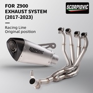 Full System Motorcycle Exhaust Escape For Z900 ninja900 Modify Slip On Front Mid Link Pipe With Akra