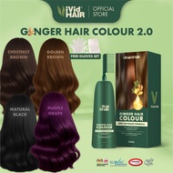 【GINGER HAIR COLOUR】Tutup Uban Hair Dye Telus Air Organic Color Wash Shampoo Sah Solat Cover Grey Fa