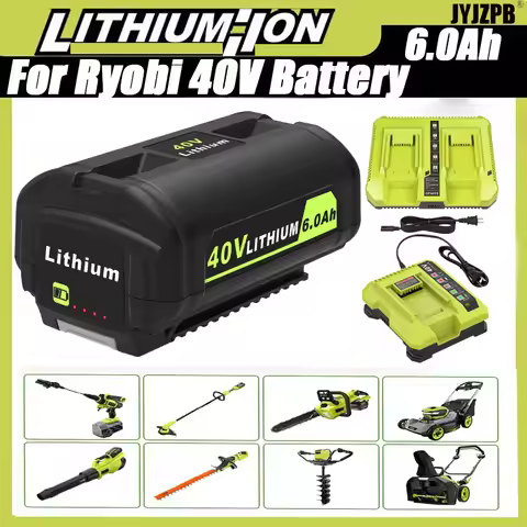 40V 6000mAh Li-ion Battery For Ryobi Leaf Blower Chainsaw 40V OP4040 OP4060 OP4050 Lithium ion Batte