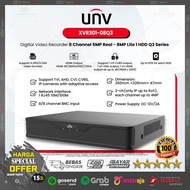UNIVIEW XVR301-08Q3 DVR 8 Channel 5MP Real - 8MP Lite 1 HDD Q3 Series !!