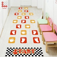 Lovoski Footprint Floor Stickers Game Stickers Wall Decor PVC Wallpaper Handprint Wall Decals for Ki