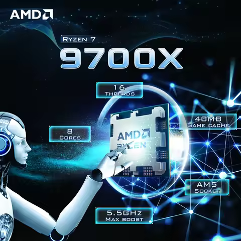 AMD Ryzen 7 9700X 3.8GHz 8-Core 16-Thread DDR5 4NM L3=32M NEW Processor 65W Socket AM5 R7 9700X but 