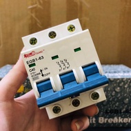 EUROGUARD MCB Miniature Circuit Breaker EGB1-63(C40) 3 poles