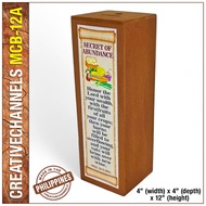 Reusable Wooden Coin Bank 12", SECRET OF ABUNDANCE, MCB-12A, Money Bank, Alkansya, Creative Channels