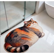 Diatom Mud Floor Mat Anti-Slip Absorbent Bathroom Door Mat Cute Cat 3D Design Toilet Foot Mat
