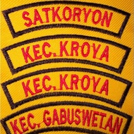 Yellow base embroidered arm Bed