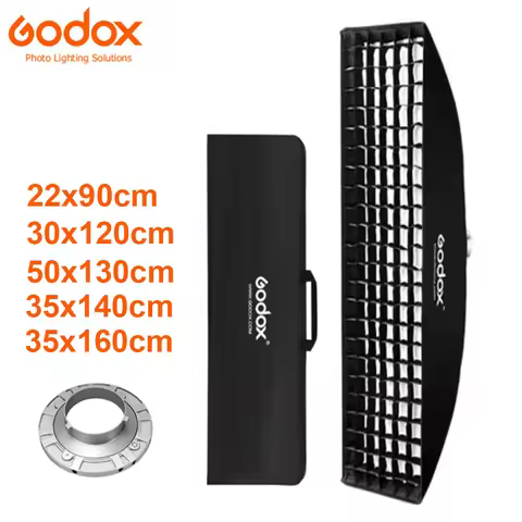 Godox 22x90cm 30x120cm 50x130cm 35x140cm 35x160cm Rectangle Strip Bowens Honeycomb Grid Softbox for 