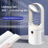 【local spot】Bladeless fan table and bedside fan Portable white USB rechargeable fan with LED ambient light