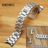 Seiko Style Solid Stainless Steel Band 20 21 22mm Butterfly Clasp Strap for SEIKO 5 Sports Watch Men