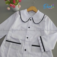 baju muslim anak cewek hitam putih bahan adem toyobo stelan seragam ngaji tpq perempuan setelan wani