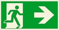 SafetyMarking Escape route sign aluminium emergency exit right 15.A1060 (W x H) 300 mm x 150 mm ISO