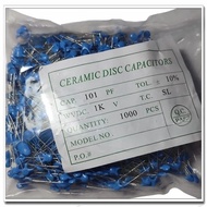 1000pcs/1pack 1KV 101 100PF 1000V High Voltage Ceramic Disc Capacitor