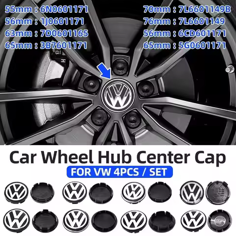 4pcs 70mm 63mm 56mm 65mm Car Styling Wheel Center Cap Hub Covers Badge Accessories For VW Volkswagen