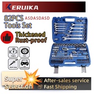 KERIKA 82 Pcs Tools Socket Wrench Set Heavy Duty Tools Set for Motorcycle Car Tool Box Set