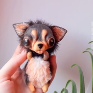 Long hair Chihuahua Teddy Puppy Plush Toy Dog Stuffed Animal Collection Figurine