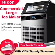 Hicon Ice Maker Machine Commercial Automatic Household Smart Touch Screen Ice Cube Maker15KG/24H