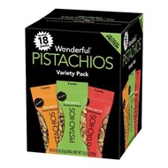 Wonderful Pistachios No Shells Variety Pack (18 Packs) 無殼優質開心果（混合18包裝）13.5oz/378g 014113700207