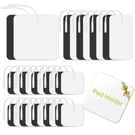 30 Pieces TENS Unit Replacement Pads, Multiple Sizes TENS Unit Pads with Pad Holder, Reusable and Se