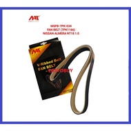 MEAUSU FAN BELT MSFB-7PK-034 7PK1166 Model: NISSAN ALMERA N18T 1.0