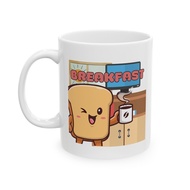 Cartoon Cute Bread And Coffee Mug Ceramic Mug 11oz