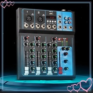 [meteor2] DJ Mixing Board 4 Channel Mixer Small Audio Mixer EU Adapter Black