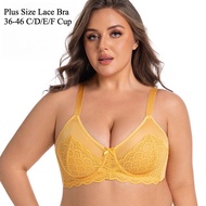 Plus Size Lace Bra 36-46 C/D/E/F Cup Underwire Thin Padded Comfort Bra Sexy Lingerie For Big Bust Wo