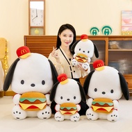Cute Burger Pochacco Dog Plush Toy Cartoon Puppy Soft Plushie Stuffed Toys Pillow Doll Kids